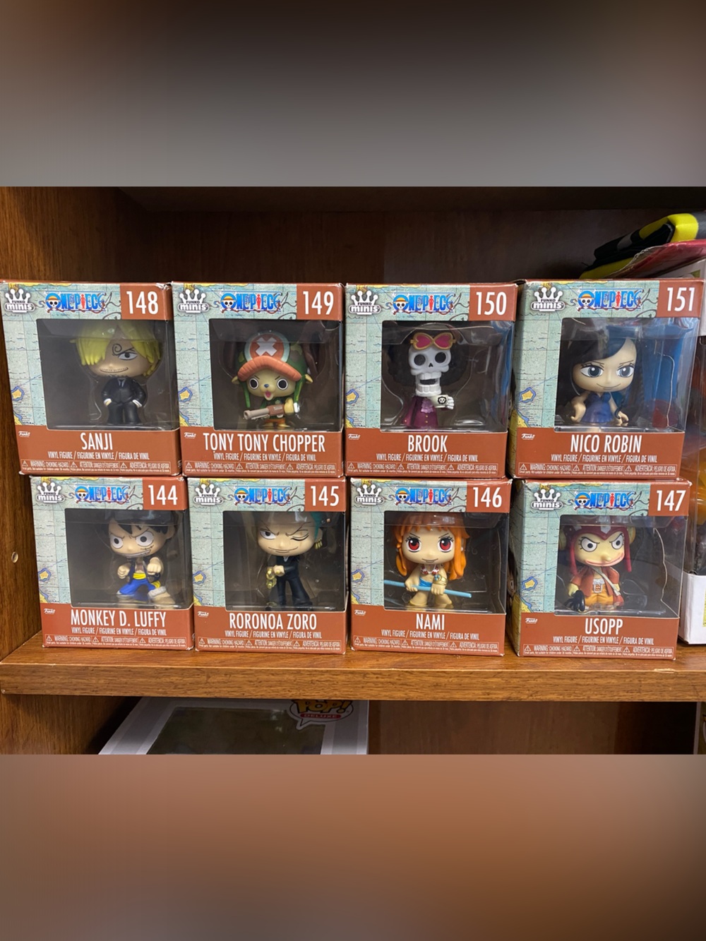 Onepiece Chibi Vinyl Figure Set - Brown Orange Blue Green